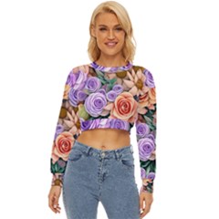 Cheerful And Captivating Watercolor Flowers Lightweight Long Sleeve Sweatshirt by GardenOfOphir