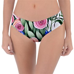 County Charm – Watercolor Flowers Botanical Reversible Classic Bikini Bottoms by GardenOfOphir