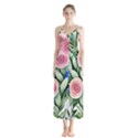 County Charm – Watercolor Flowers Botanical Button Up Chiffon Maxi Dress View1