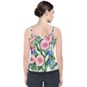 County Charm – Watercolor Flowers Botanical Velvet Spaghetti Strap Top View2