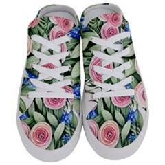 County Charm – Watercolor Flowers Botanical Half Slippers by GardenOfOphir