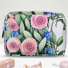 County Charm – Watercolor Flowers Botanical Make Up Pouch (medium) by GardenOfOphir