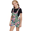 County Charm – Watercolor Flowers Botanical Kids  Short Overalls View2