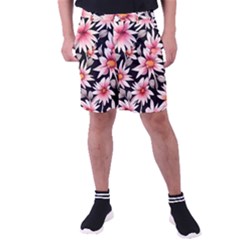 Charming And Celestial Watercolor Flowers Men s Pocket Shorts by GardenOfOphir