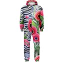 Cherished Blooms – Watercolor Flowers Botanical Hooded Jumpsuit (Men) View1