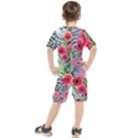 Cherished Blooms – Watercolor Flowers Botanical Kids  Tee and Shorts Set View2