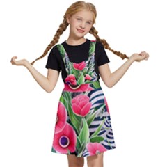 Cherished Blooms – Watercolor Flowers Botanical Kids  Apron Dress by GardenOfOphir