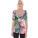 Darling and Dazzling Watercolor Flowers Wide Neckline Tee View1