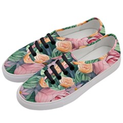 Darling And Dazzling Watercolor Flowers Women s Classic Low Top Sneakers by GardenOfOphir