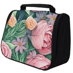 Darling And Dazzling Watercolor Flowers Full Print Travel Pouch (big) by GardenOfOphir