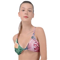 Darling And Dazzling Watercolor Flowers Knot Up Bikini Top by GardenOfOphir