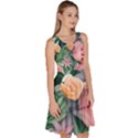 Darling and Dazzling Watercolor Flowers Knee Length Skater Dress With Pockets View3