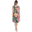 Darling and Dazzling Watercolor Flowers Knee Length Skater Dress With Pockets View4