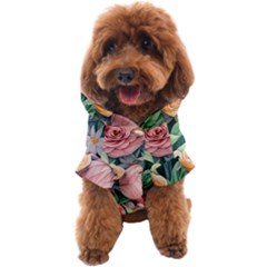 Darling And Dazzling Watercolor Flowers Dog Coat by GardenOfOphir