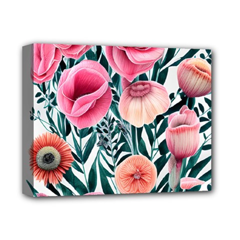 Cheerful Watercolors – Flowers Botanical Deluxe Canvas 14  X 11  (stretched) by GardenOfOphir