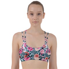 Cheerful Watercolors – Flowers Botanical Line Them Up Sports Bra by GardenOfOphir