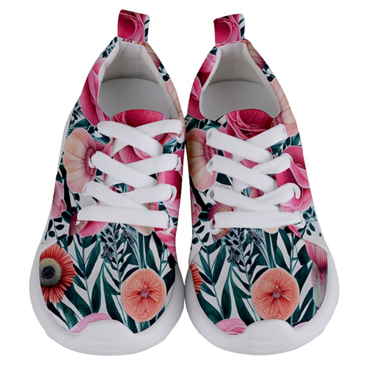 Cheerful Watercolors – Flowers Botanical Kids  Lightweight Sports Shoes