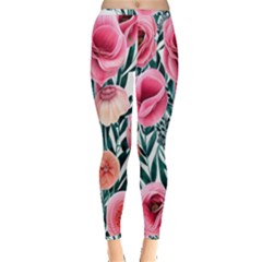 Cheerful Watercolors – Flowers Botanical Inside Out Leggings by GardenOfOphir