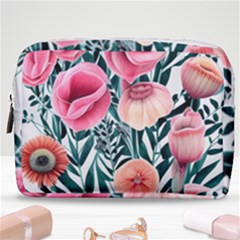 Cheerful Watercolors – Flowers Botanical Make Up Pouch (medium) by GardenOfOphir