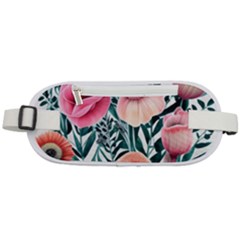 Cheerful Watercolors – Flowers Botanical Rounded Waist Pouch by GardenOfOphir