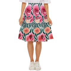 Cheerful Watercolors – Flowers Botanical Classic Short Skirt by GardenOfOphir