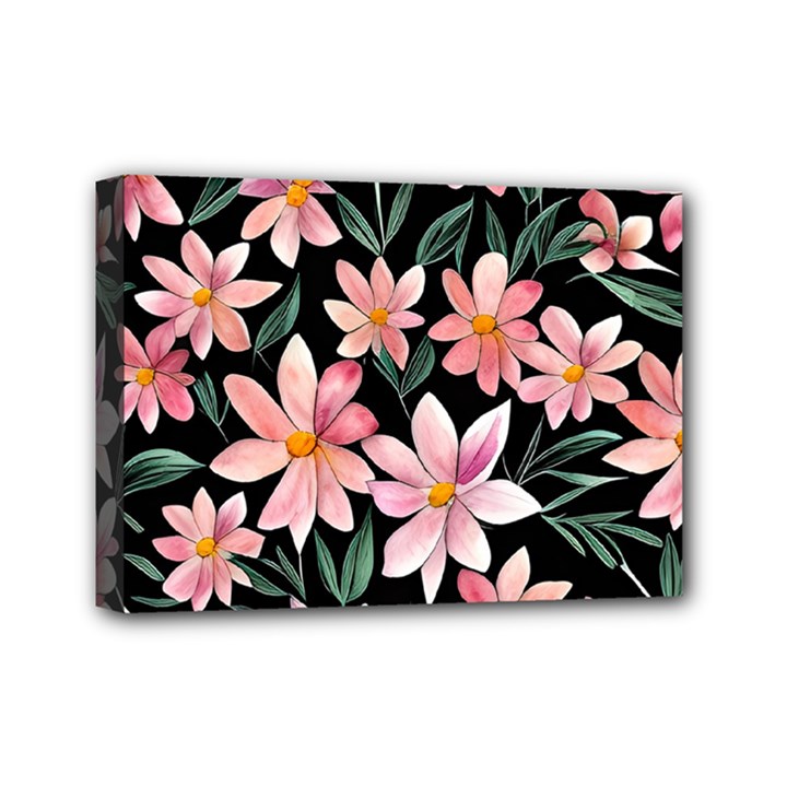 Classy Botanicals – Watercolor Flowers Botanical Mini Canvas 7  x 5  (Stretched)