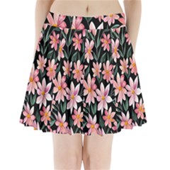 Classy Botanicals – Watercolor Flowers Botanical Pleated Mini Skirt by GardenOfOphir