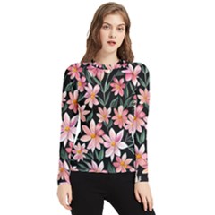 Classy Botanicals – Watercolor Flowers Botanical Women s Long Sleeve Rash Guard by GardenOfOphir