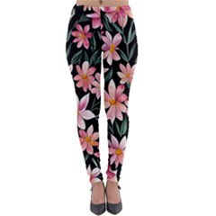 Classy Botanicals – Watercolor Flowers Botanical Lightweight Velour Leggings by GardenOfOphir