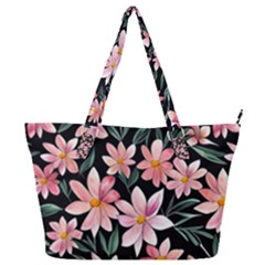 Classy Botanicals – Watercolor Flowers Botanical Full Print Shoulder Bag by GardenOfOphir