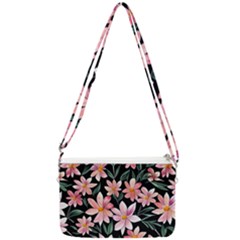 Classy Botanicals – Watercolor Flowers Botanical Double Gusset Crossbody Bag by GardenOfOphir