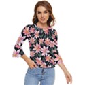 Classy Botanicals – Watercolor Flowers Botanical Bell Sleeve Top View1