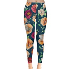 Charming Foliage – Watercolor Flowers Botanical Leggings  by GardenOfOphir