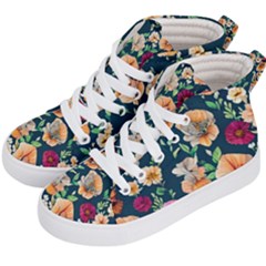 Charming Foliage – Watercolor Flowers Botanical Kids  Hi-top Skate Sneakers by GardenOfOphir