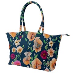 Charming Foliage – Watercolor Flowers Botanical Canvas Shoulder Bag by GardenOfOphir