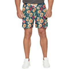 Charming Foliage – Watercolor Flowers Botanical Men s Runner Shorts by GardenOfOphir