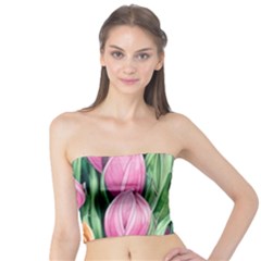 Cheerful Watercolor Flowers Tube Top by GardenOfOphir