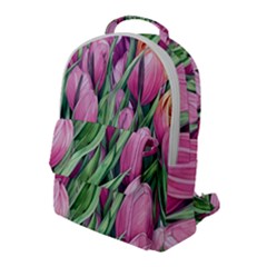 Cheerful Watercolor Flowers Flap Pocket Backpack (large) by GardenOfOphir