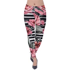 Country-chic Watercolor Flowers Velvet Leggings