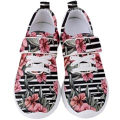 Country-chic Watercolor Flowers Women s Velcro Strap Shoes