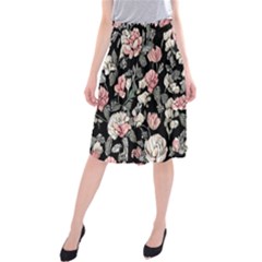 Choice Watercolor Flowers Midi Beach Skirt by GardenOfOphir