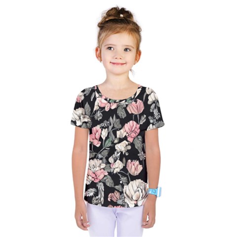 Choice Watercolor Flowers Kids  One Piece Tee by GardenOfOphir