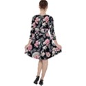 Choice watercolor flowers Quarter Sleeve Ruffle Waist Dress View2