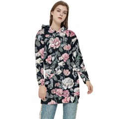 Choice Watercolor Flowers Women s Long Oversized Pullover Hoodie by GardenOfOphir