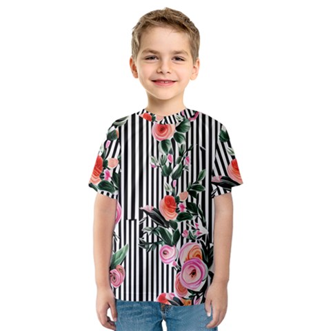 Classic Watercolor Flowers Kids  Sport Mesh Tee by GardenOfOphir