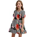 Classic watercolor flowers Kids  Short Sleeve Dolly Dress View2