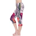 Color-infused watercolor flowers Capri Leggings  View3