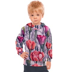 Color-infused Watercolor Flowers Kids  Hooded Pullover by GardenOfOphir