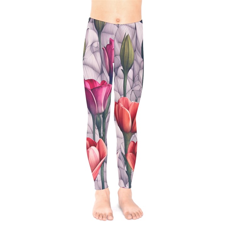 Color-infused watercolor flowers Kids  Leggings