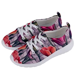 Color-infused Watercolor Flowers Women s Lightweight Sports Shoes by GardenOfOphir